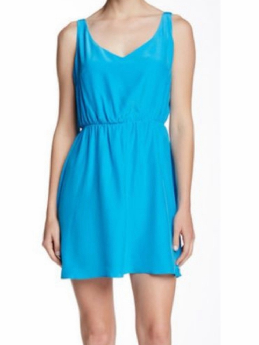 Amanda Uprichard Turquoise Blue Vacation Mini Dress Medium 100% Silk NWT